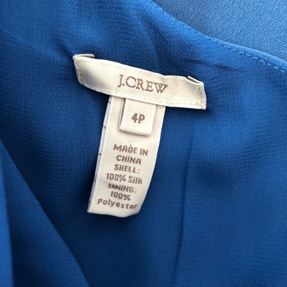 JCrew blue silk Nanine one shoulder dress - Picture 6 of 8
